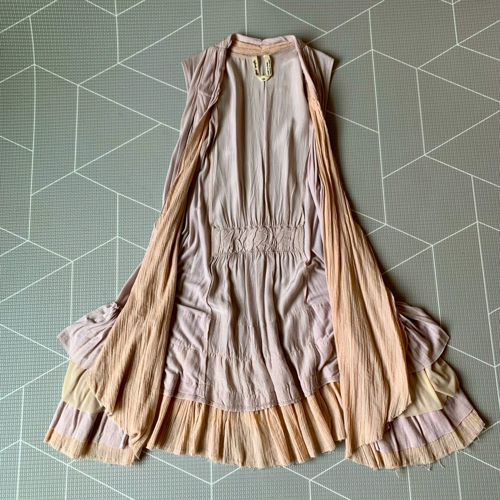 Free people pink ruffle vest